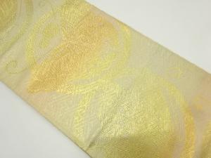 アンティーク 丸紋に蝶模様織り出し全通袋帯(材料)